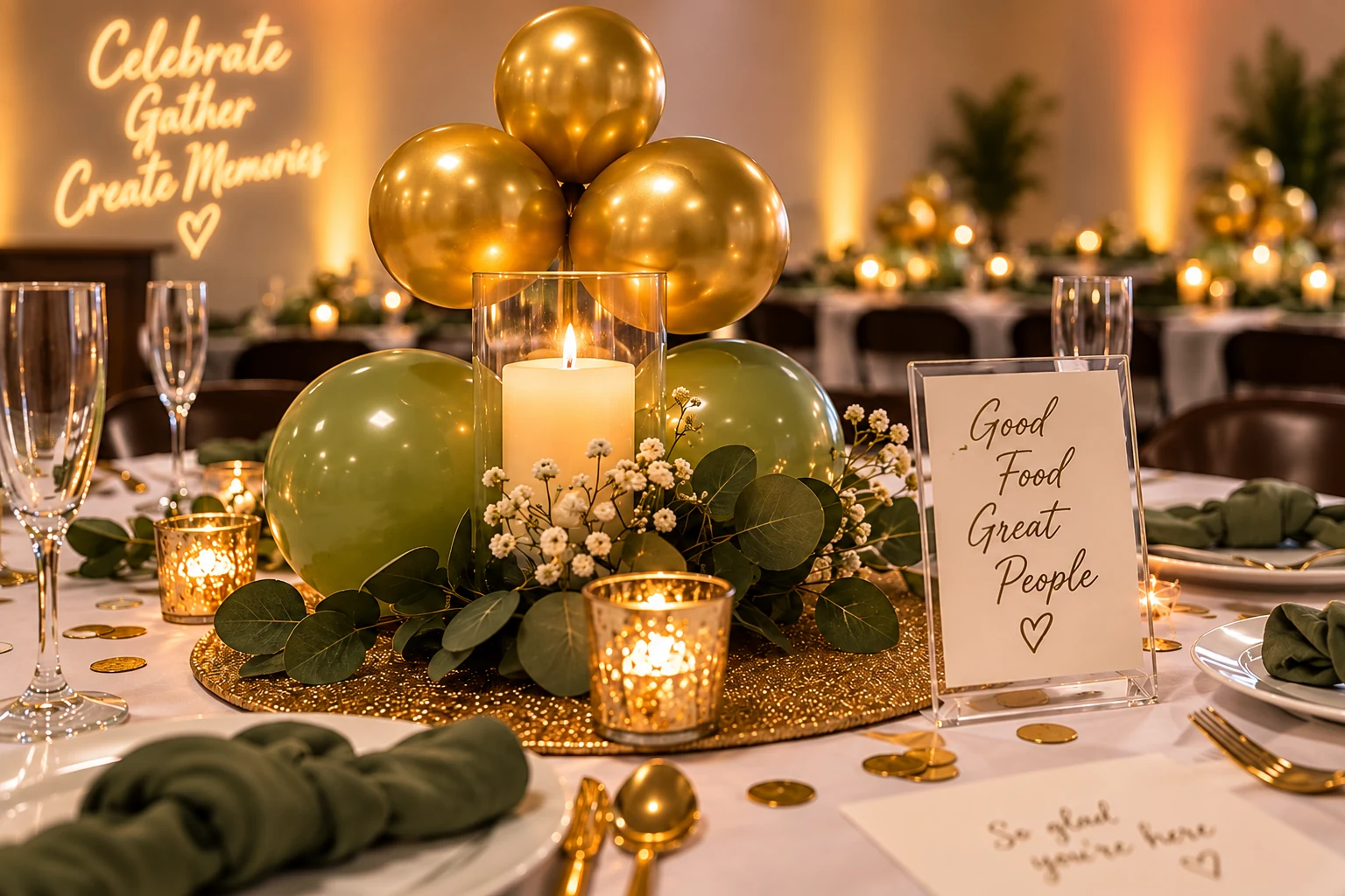 Decorated event table at Perry Venue